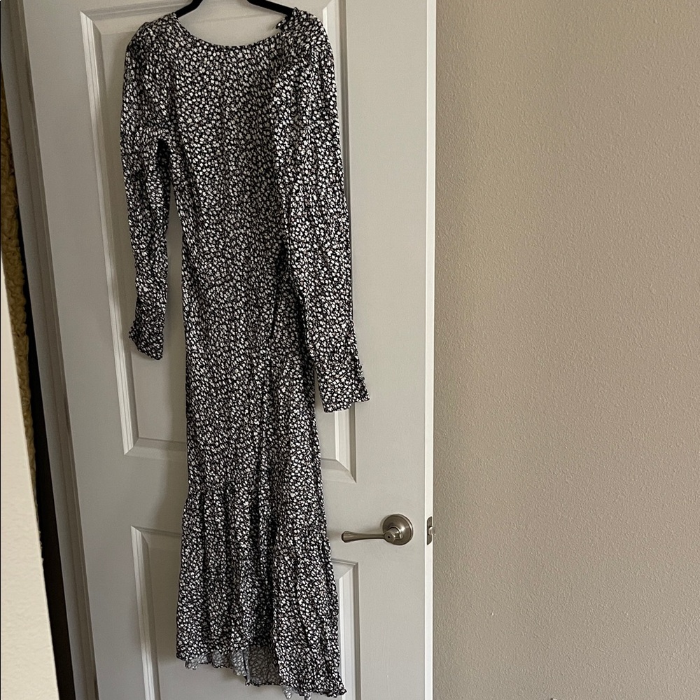AFRM Black and White Long Sleeve Dress